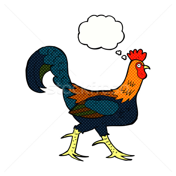 cartoon cockerel with thought bubble Stock photo © lineartestpilot