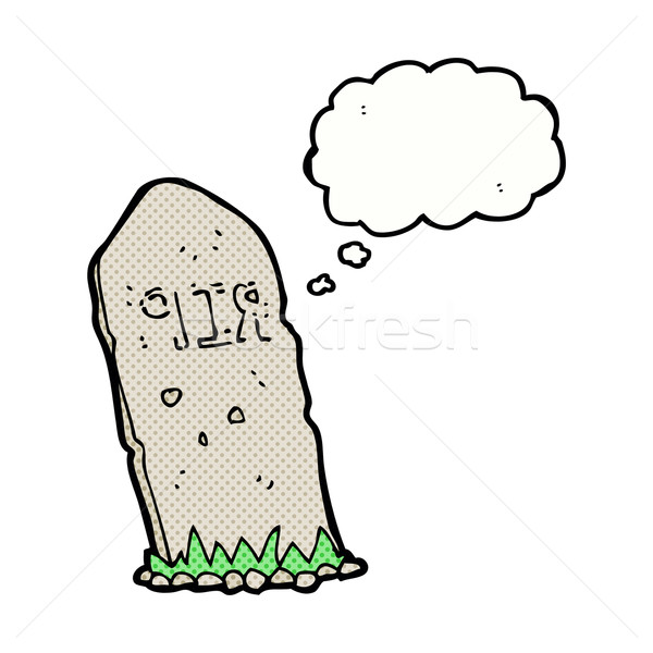 cartoon spooky grave with thought bubble Stock photo © lineartestpilot
