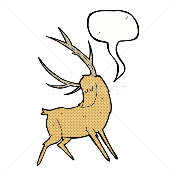 cartoon stag with speech bubble Stock photo © lineartestpilot