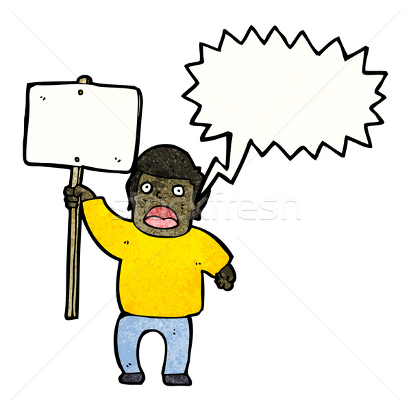 cartoon man with placard Stock photo © lineartestpilot