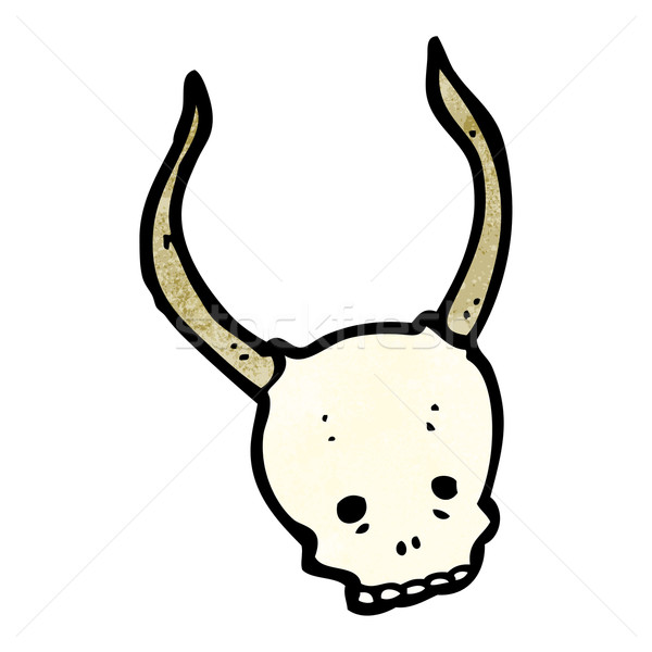 cartoon horned devil skull Stock photo © lineartestpilot