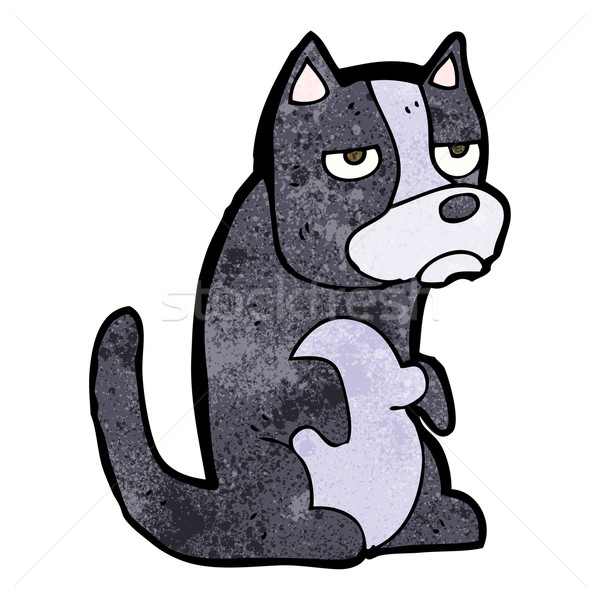 Mürrisch wenig Hund Karikatur funny Zeichnung Stock foto © lineartestpilot
