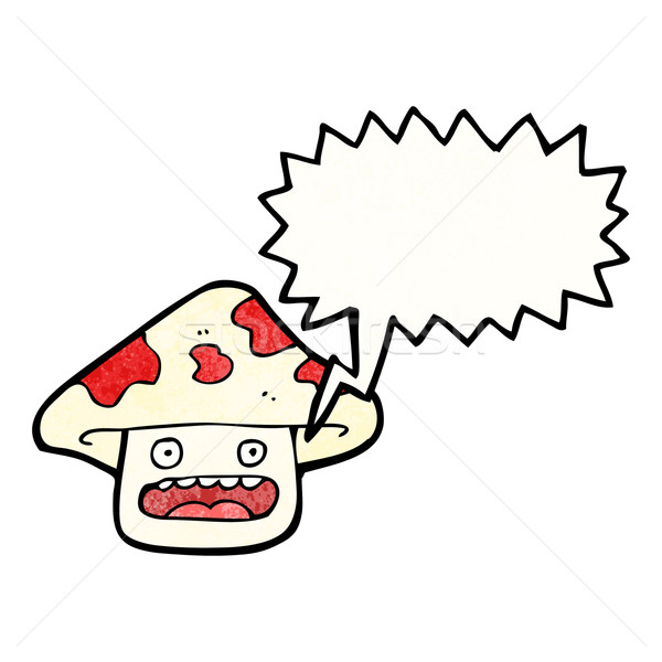 magic mushroom character with speech bubble Stock photo © lineartestpilot