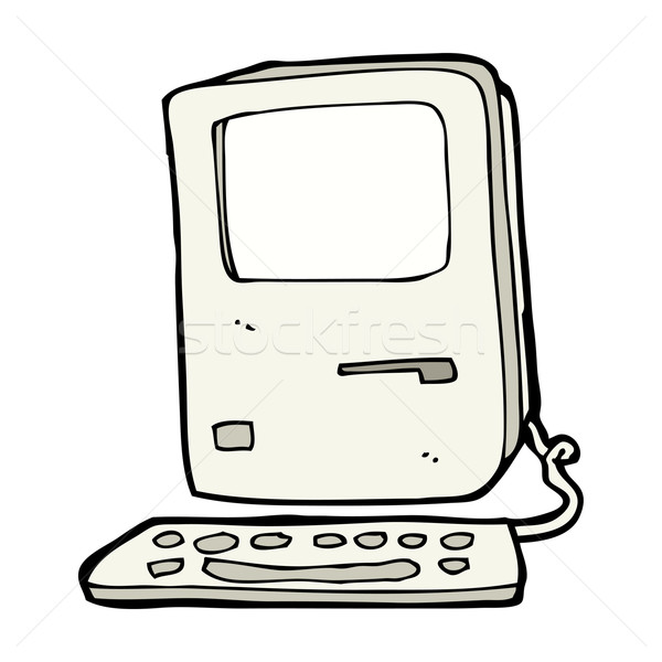 Cartoon vecchio computer mano design Crazy Foto d'archivio © lineartestpilot