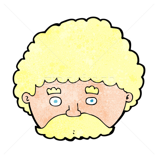 Desenho animado homem bigode cara projeto arte Foto stock © lineartestpilot