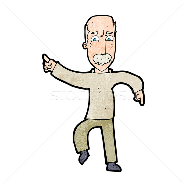 Cartoon сердиться старик стороны человека дизайна Сток-фото © lineartestpilot