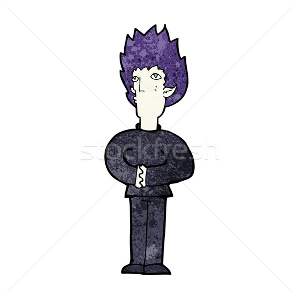 [[stock_photo]]: Cartoon · vampire · homme · main · design · pense