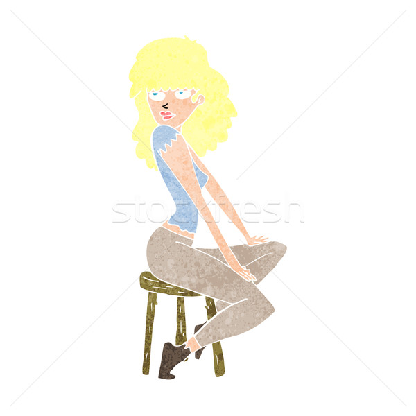 cartoon woman striking pose Stock photo © lineartestpilot