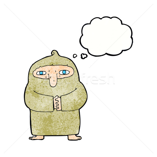 cartoon monk in robe with thought bubble Stock photo © lineartestpilot