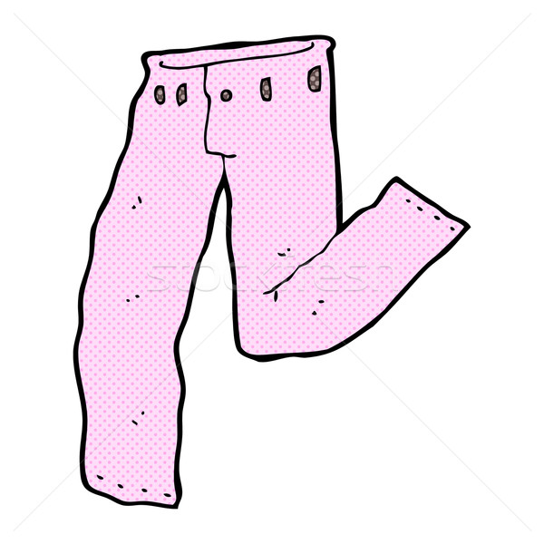 Comic desen animat pereche roz pantaloni retro Imagine de stoc © lineartestpilot