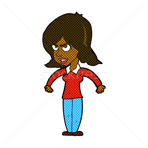 Stock photo: comic cartoon mean woman