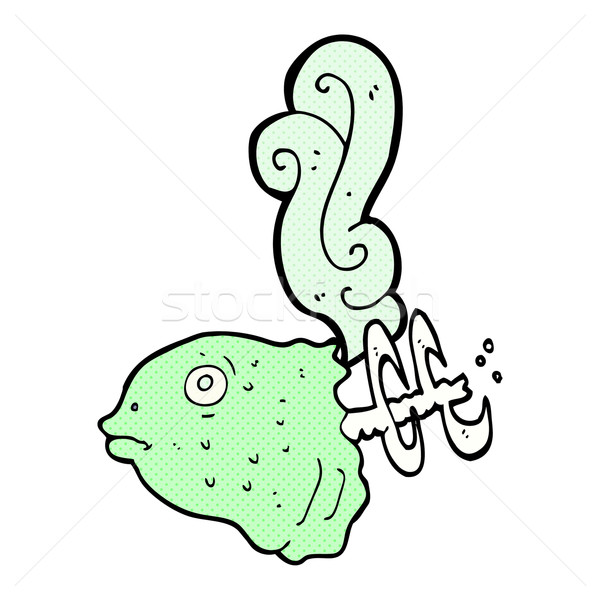comic cartoon smelly old fish head Stock photo © lineartestpilot
