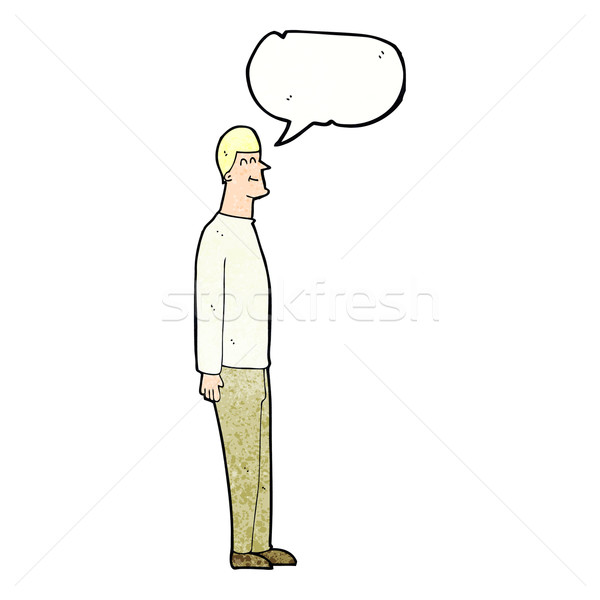 cartoon tall man with speech bubble Stock photo © lineartestpilot