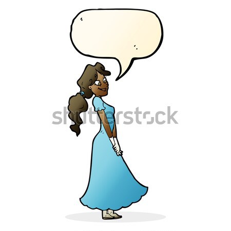 cartoon sorceress  with speech bubble Stock photo © lineartestpilot