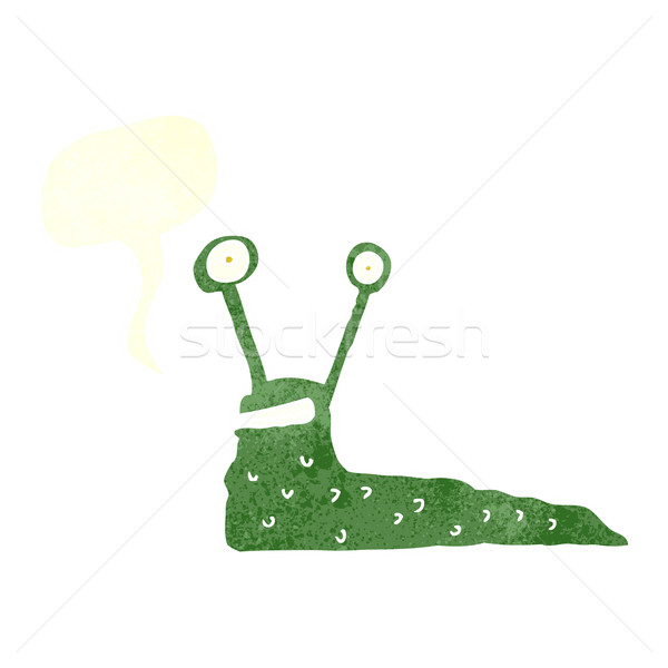 Cartoon naaktslak tekstballon hand ontwerp kunst Stockfoto © lineartestpilot