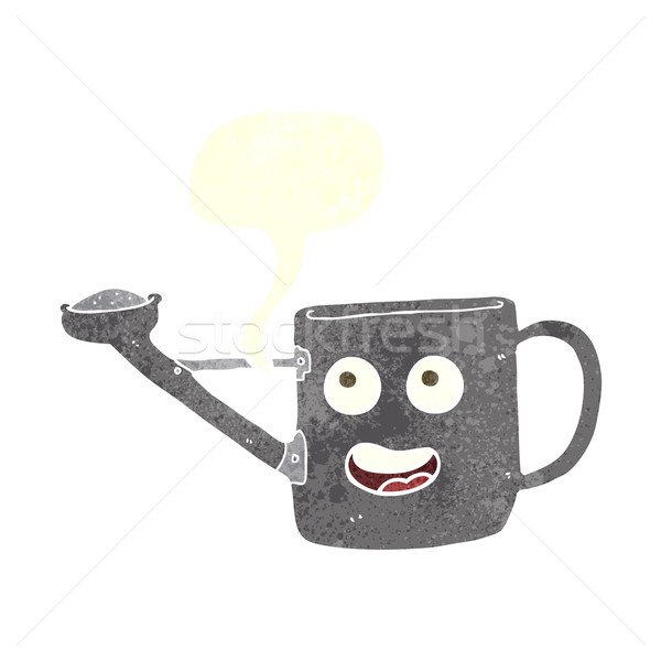 watering can cartoon with speech bubble Stock photo © lineartestpilot