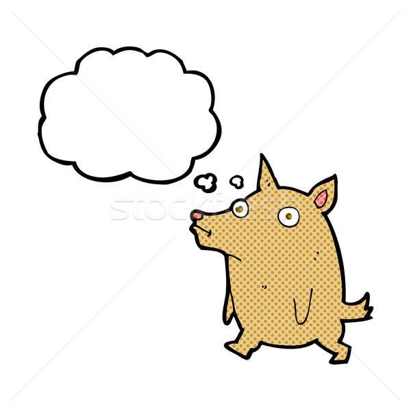 cartoon funny little dog with thought bubble Stock photo © lineartestpilot