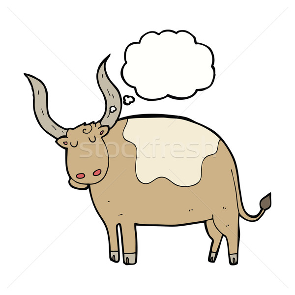 cartoon ox with thought bubble Stock photo © lineartestpilot
