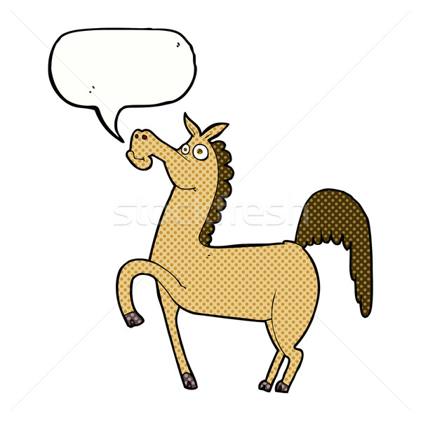 funny cartoon horse with speech bubble Stock photo © lineartestpilot
