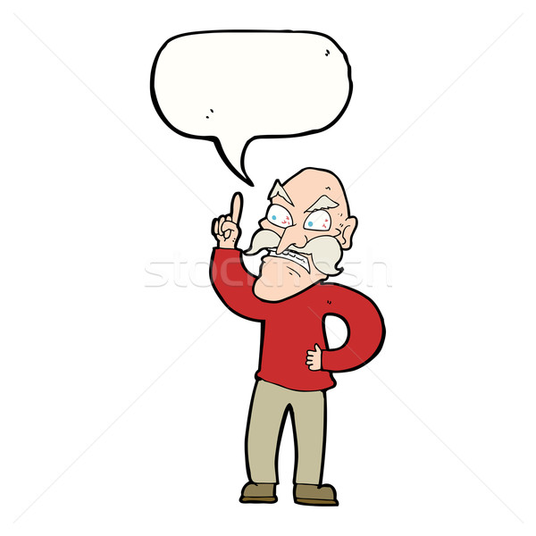 cartoon old man laying down rules with speech bubble Stock photo © lineartestpilot