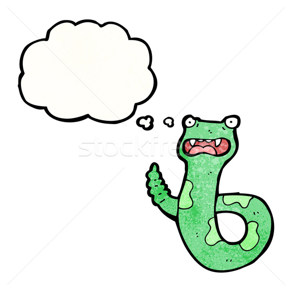 Cartoon serpente bolla di pensiero retro pensare disegno Foto d'archivio © lineartestpilot