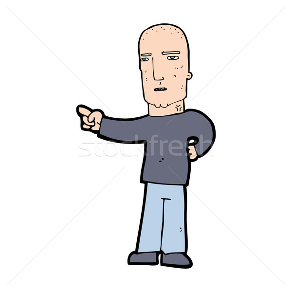 Cartoon twardy facet wskazując strony człowiek Zdjęcia stock © lineartestpilot