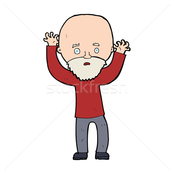 cartoon bearded man panicking Stock photo © lineartestpilot