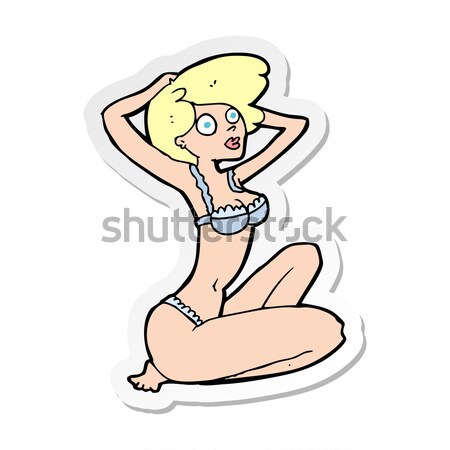 Desenho animado mulher lingerie mão sensual projeto Foto stock © lineartestpilot