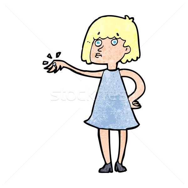 cartoon woman showing off engagement ring Stock photo © lineartestpilot