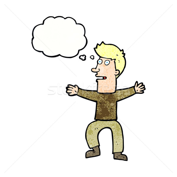 cartoon startled man with thought bubble Stock photo © lineartestpilot