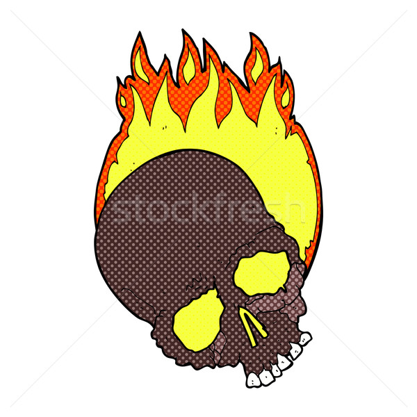 Stock photo: comic cartoon burning skull