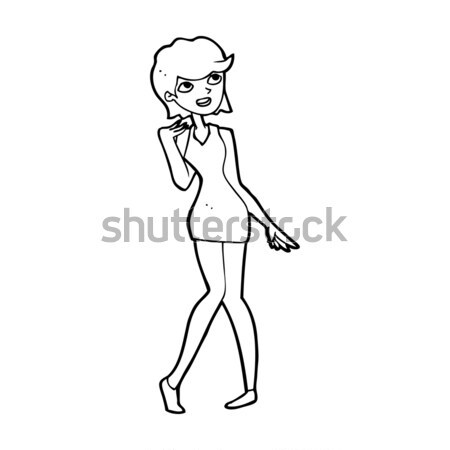 Dessinées cartoon femme bikini rétro [[stock_photo]] © lineartestpilot