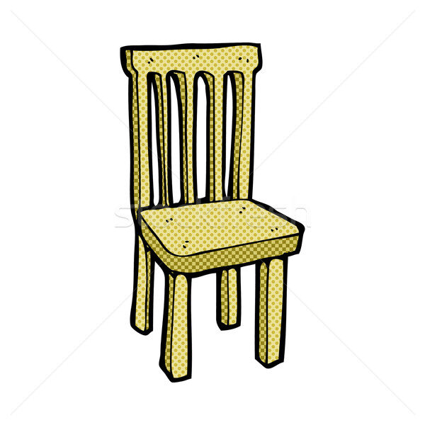 Komische cartoon houten stoel retro stijl Stockfoto © lineartestpilot