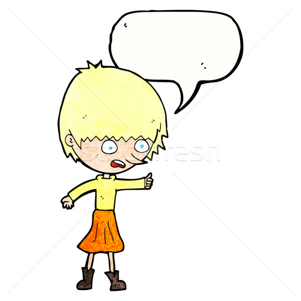 cartoon woman stressing out with speech bubble Stock photo © lineartestpilot