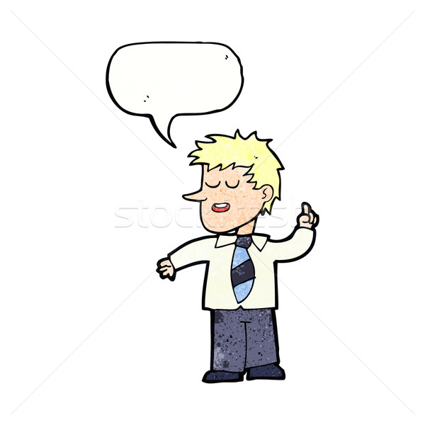 cartoon man with good idea with speech bubble Stock photo © lineartestpilot