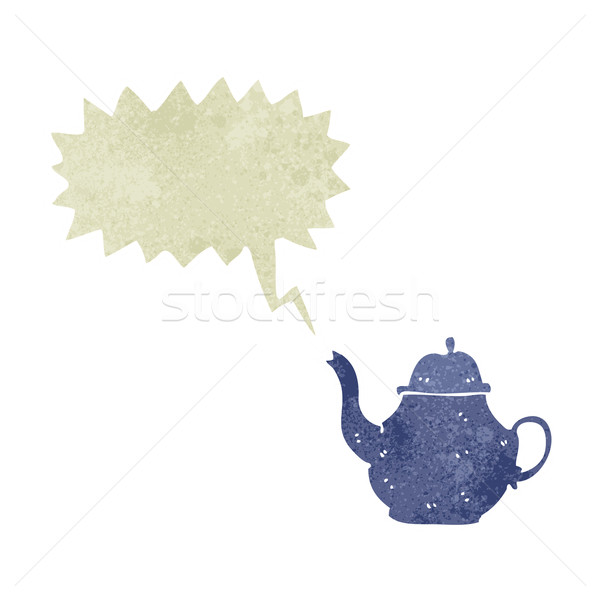 cartoon teapot with speech bubble Stock photo © lineartestpilot