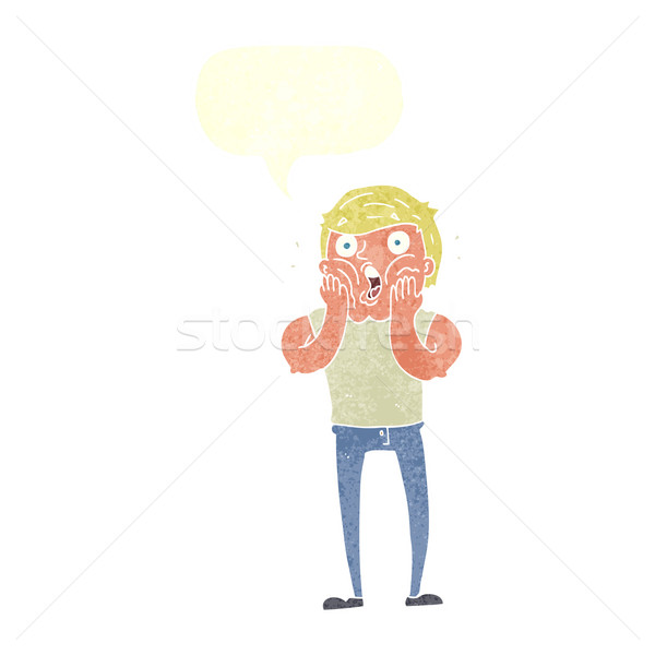 cartoon gasping man with speech bubble Stock photo © lineartestpilot