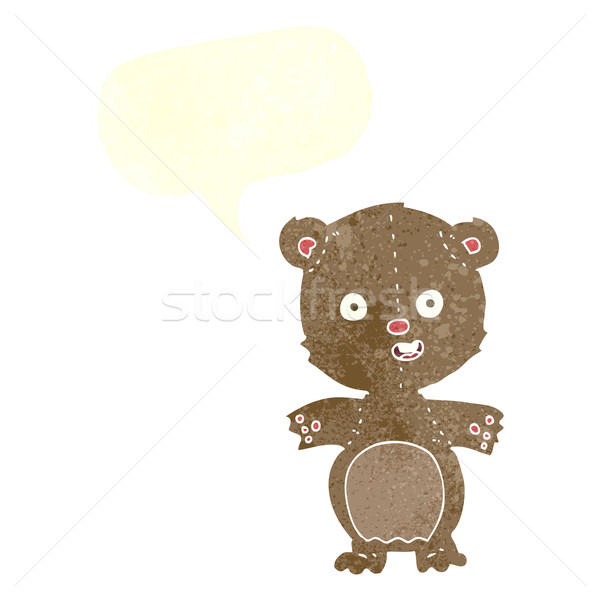 Cartoon мишка речи пузырь стороны дизайна Crazy Сток-фото © lineartestpilot
