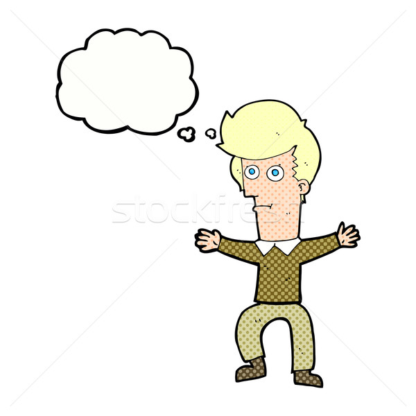 cartoon startled man with thought bubble Stock photo © lineartestpilot