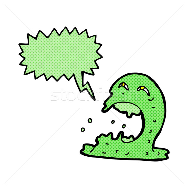 cartoon gross ghost with speech bubble Stock photo © lineartestpilot
