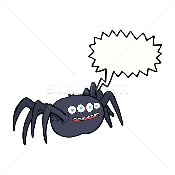 cartoon spooky spider with speech bubble Stock photo © lineartestpilot
