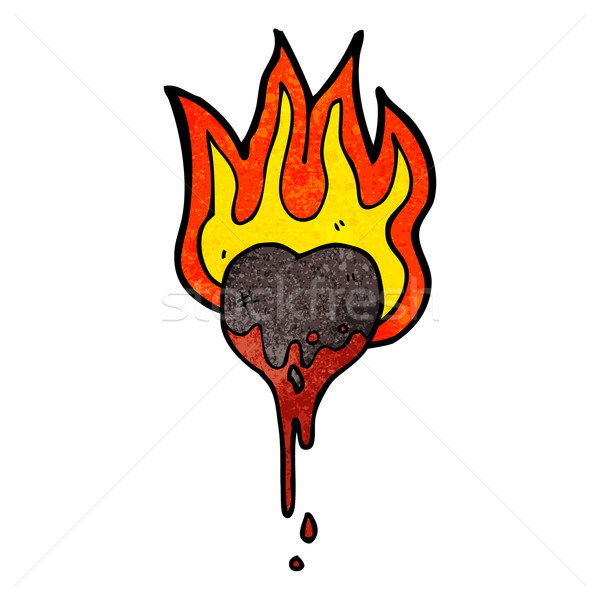 [[stock_photo]]: Cartoon · flaming · coeur · texture · main · heureux