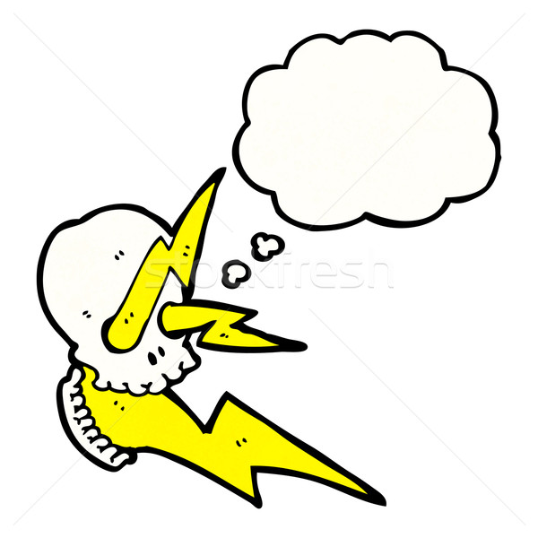 crazy exploding skull with thought bubble Stock photo © lineartestpilot