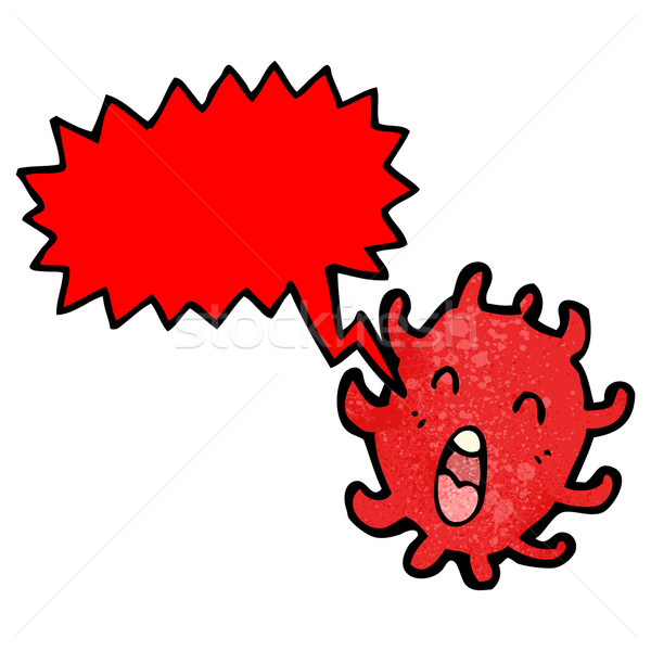 cartoon microscopic cell with speech bubble Stock photo © lineartestpilot