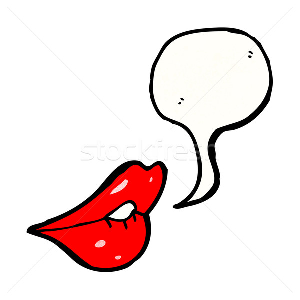 Sexy Cartoon губ женщину знак ретро Сток-фото © lineartestpilot