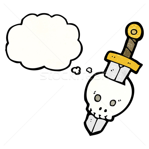 Craniu pumnal desen animat retro balon desen Imagine de stoc © lineartestpilot