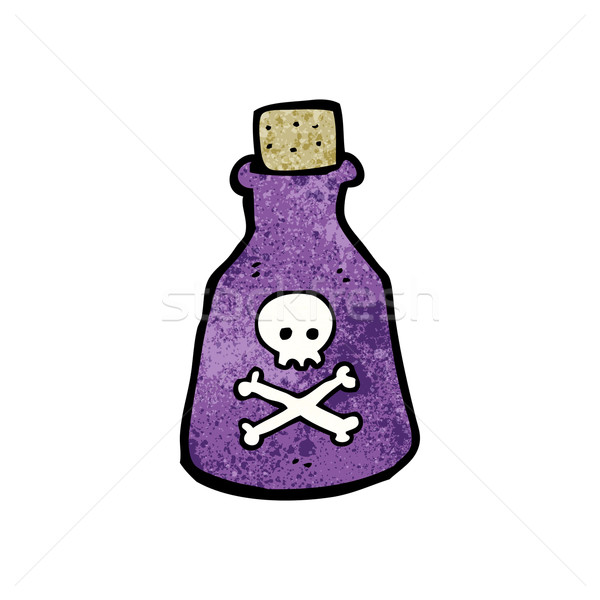 Desenho animado veneno garrafa retro engraçado desenho Foto stock © lineartestpilot