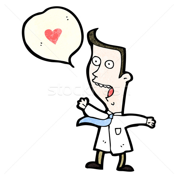 Stock photo: cartoon man with love heart