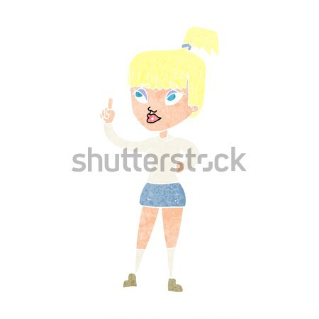 [[stock_photo]]: Cartoon · timide · femme · design · art · rétro