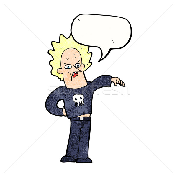 cartoon nasty boy with speech bubble Stock photo © lineartestpilot